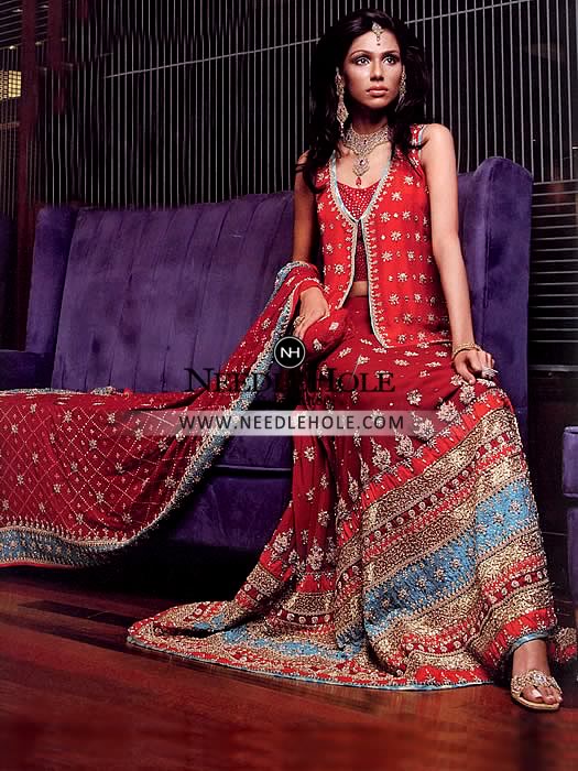 WD6003205-l Pakistani red wedding lehenga dress for bride in Salisbury USA